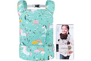 Bebamour Baby Doll Carrier for Kids Baby Doll Accesorries Storage Bag Backpack Stuffed Toys Carrier Doll Baby Carrier, Green Unicorn