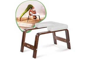 FeetUp - El Banco Original de Yoga, Banco y Soporte Vegano, Equipo de inversión de Entrenamiento de Fuerza para relajación y Fuerza, Incluye aplicación y Kit de Inicio (Chocolate, White)