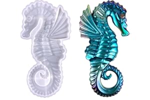 Kunyeah 3D Seahorse Silicone Mold Animal Resin Mold Large Animal Statue Making Epoxy Mould DIY Craft Casting Mold for Gift Home Office Wall Hanging Decor