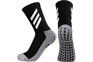 KTUEOV Grip Socks Football, 1/2 Pairs Anti Slip Football Sport Socks Breathable Sports Grip Socks with Rubber Pads, Non Slip Soccer Socks Men Women Anti Blister Grip Socks for Basketball Rugby Running