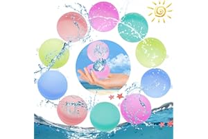 HELOVGE 10 Piezas Globos De Agua Reutilizables,globos agua reutilizables,Autosellantes y Juguetes De Agua De Llenado Rápido,Bolas Bombas Agua De Silicona,Globos Agua Para Juegos De Agua De Verano