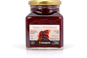 CASCAJARES - Salsa de Arándanos, guarnición perfecta para cualquier tipo de plato de carne. Bote de cristal de 300 gramos.