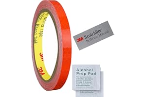 INDIAN STORE 24 3M Diamond Grade 4084 Autocollants réfléchissants d'avertissement Film réfléchissant Avertissement de sécurité Étanche Voitures Motos Casque Vélo Véhicules (Orange 5mmX5meter)