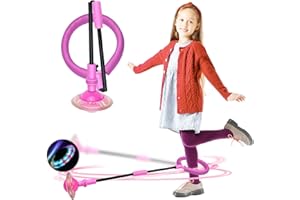 Crynvor Bola de Salto de Tobillo, Saltar Bola Plegable, Anillo de Salto Intermitente Colorida, Skip It Regalos de Cumpleaños para Niños Juguetes Durante Más de 7 Años para Jóvenes y Niñas (Rosado)