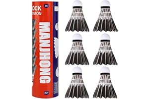 MANJHONG Badminton Feather Shuttlecocks with Great Flight Stability & Good Durability for Recreational Play Racket Sports
