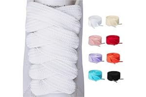 Olukssck 2 Paia di Lacci Scarpe Piatti, Stringhe Scarpe Ricambio da 20mm per Scarpe da Ginnastica, Scarpe da Corsa, per Adulti e Bambini