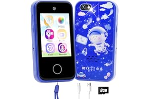 ZILYNHOM Kids Smart Phone for Age 3 4 5 6 7 8 Years Old Girl& Boy Xmas Birthday Gift, Toddler Play& Educational Toy Phone with Camera, MP3 Music Player, Alarm, Puzzle Game, Touchscreen, Flashlight,8GB SD Card