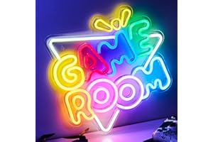 NELUX Neon LED Gaming Game Room, Gamer Decoration Chambre Murale Lampe, Accessoire Gaming Room Deco Setup Ado, Enseigne Lumineuse Cadeau. Connexion USB avec Variateur de Luminosité.