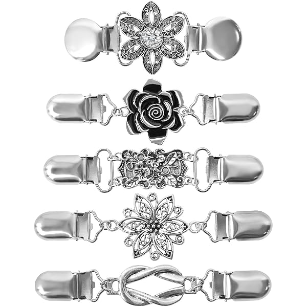 6 Fermagli Per Abiti Con Chiusura Posteriore - Clip Per Maglione Vintage In Lega Di Zinco, Fermagli Per Colletto E Scollatura, Antiscivolo Per Abiti, Maglie, Sciarpe (3 Stili)