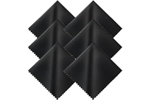 laeeyin 6pcs Microfiber Glasses Cleaning Cloths - Screen Cleaner for Glasses, Screens, Tablets (15 x 18 cm) (Black)