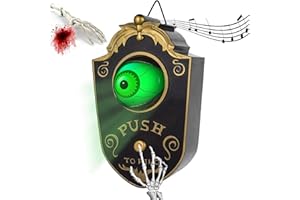 JEONDFG Timbre de puerta de Halloween, decoración de Halloween, decoración de globo ocular con efectos de sonido, decoración para Halloween, casa embrujada