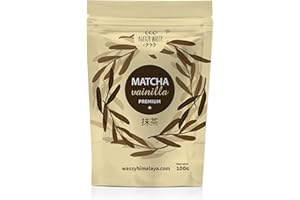 NATUR WASSY Te Matcha VAINILLA, Grado PREMIUM, En Polvo. 100% Natural. 100Gr De Te Verde Matcha Sabor a Vainilla, Potente Detox Y Antioxidante. 100 Dosis (100gr, Vainilla)