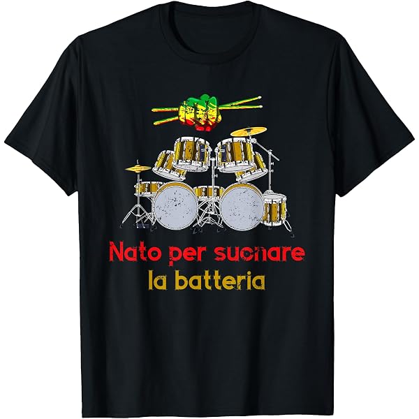Drumming T-Shirt Drum Batteria On The Cervello Divertente da Uomo Kit Bastone