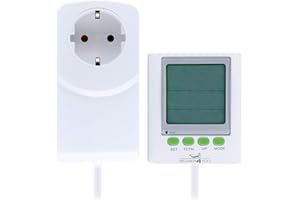 SCHWAIGER 661576 Contatore di costi elettrici di consumi energetici Adattatore per presa di corrente Display separato con cavo di prolunga Misura dell'elettricità