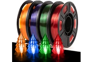 IEMAI PETG Filament 1.75mm, Transparente PETG Rojo/Azul/Naranja/Verde, 250g*4 Colores, Impresora 3D Filamento PETG, Filamento PETG 1.75mm Precisión Dimensional +/- 0.02mm