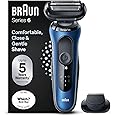 Braun Series 6 Electric Shaver for Men with Precision Trimmer, Wet & Dry Electric Razor for Men, UK 2 Pin Plug, 60-B1200s, Blue Razor