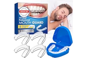 FANICER 4 Stück Knirscherschiene Für Nacht, Mundschutz zum Zähneknirschen, 2 Größen Aufbissschiene gegen Zähneknirschen, Effektiv Schnarchstopper Beisschiene Zähne, Verbessert den Schlaf