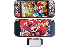 PERFECTSIGHT Designed for Nintendo Switch OLED Protective Case, Switch OLED Joycon TPU Cases for Girls Boys Kids Cute Kawaii Dockable Shell Compatible with Nintendo Switch Cover - Black Hand