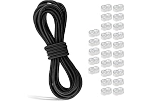 NVIYAM 8 mm x 10 m Tendeur Elastique Noir Cordon, Tendeur Elastique Noir, Corde Elastique pour Bache, Corde Elastique, Sandow Elastique pour Bâche Camping Tente, Vélo, Moto