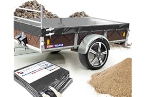 PLANE 4 YOU Saris Bâche de remorque, de qualité supérieure, sur mesure, bâche plate pour remorque de voiture, bâche en PVC imperméable avec accessoires de remorque (anthracite, 217 x 133 x 15 cm)