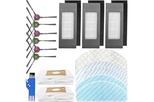 EATBALE Parti di Ricambio per Ecovacs DEEBOT OZMO N8 N8+ N8 PRO N8 PRO+ T8 T8+ T8 AIVI T8 AIVI+ T9 T9MAX T9 Power Robot aspirapolvere, Accessori Spazzola Laterale, Filtro, Panno mop(17 Pezzi)