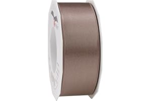 ‎PRÄSENT Präsent C.E. Pattberg Satin Taupe, 25 m Satinband zum Einpacken von Geschenken, 40 mm Breite, Geschenkband zum Dekorieren & Basteln, Dekoband, Anlass