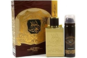 ARD AL ZAFFRAN AHLAM AL ARAB Caja de Perfume EDP 100ML + Desodorante 50ML Attar Homme Oud Musc Arabe NOTAS: Afrutado, Cítrico, Amaderado, Canela, Cedro, Almizcle, Vainilla, Ámbar