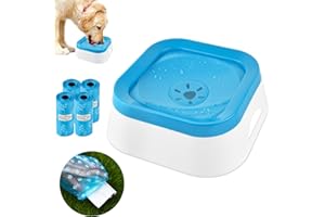 DOITSU Ciotola Acqua Cane Antigoccia Gatto +4 Sacchetti Cane Cacca Distributore Acqua Cani Ciotola Zero Splash Grande Abbeveratoio Dog Bowl Galleggiante Dosatore Pet Water Bowl Contenitor Non Spill Piatto