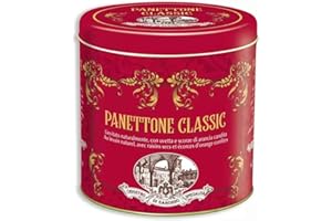GENERIC Italian Classic Panettone Milano Cake Gift Tin, 1kg, with Raisins and Candied Orange Peel