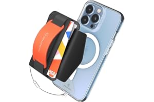 Sinjimoru Cartera Magnética para iPhone 16 Compatible con MagSafe, Porta Tarjetas con Soporte y Correa para iPhone Series 12, 13, 14, 15, 16. M-Bgrip