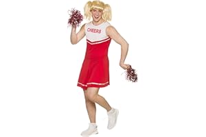 Wicked Costumes Adult Mens Unisex Novelty Red Hot Cheerleader Fancy Dress Costume