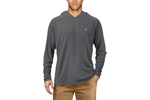 Roadbox Herren UPF 50+ Kapuzenpullover Shirt, UV Sonnenschutz Langarmshirt, Outdoor Wassersport Rashguards für Sommer Angeln