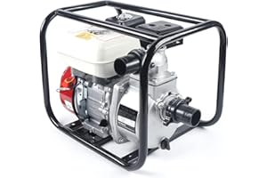 Lightakai Benzin-Wasserpumpe, 2 Zoll 6,5PS 4-Takt-Motor Schmutzwasserpumpe Gartenpumpe Teichpumpe für Teich Garten oder Haus (4.8kw, Max.36 M³/H, Max. 28 m Förderhöhe, 3,6L Tank)