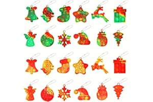 Amyang 24 Pack Christmas Mini Pop Fidget Toy Pack for Kids Girls Boys Toddlers Christmas Stocking Stuffers Party Favors Gifts Stress Relief