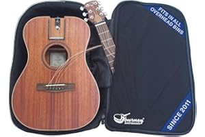 Journey Instruments Solid Sitka Travel Guitar – OF312 Traveler Acoustic-Electric Guitar with Collapsible Patented System – Portable Backpack Case (Overhead)
