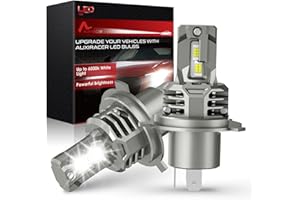AUXIRACER Lampadina Auto H4 Led, 120w, 30000lm, 6500k Bianco 12v Lampadina Auto Led, Kit di Conversione Abbagliante/Anabbagliante per Auto, 2 Set