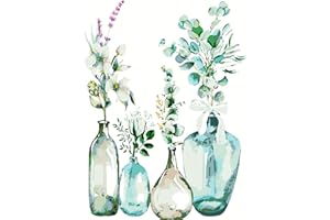 AIRDEA Glass Vase Paint by Numbers for Adults, Green Plants Painting by Numbers for Adults, DIY Acrylic Pigment Drawing Paintwork Arts and Crafts Painting Kit for Home Wall Decor 12x16 inch (No Frame)