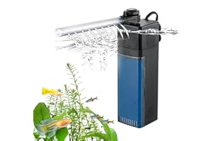 Weipro Filtro Interno Acquario con Filtrazione a 3 Strati, Forte Aspirazione, Pompa Sommergibile per Filtri Acquario Regolabile da 7W, Adatto per Acquario a 60l-120l, TE-500 (600L/H)