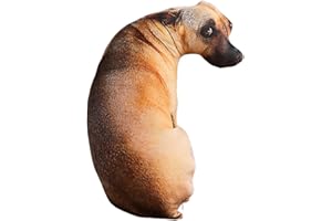 fanelod Almohada Realista para Perros - Perro Peluche 3D,Almohadas para abrazar cómodas y realistas, Adorable Perro Peluche para niñas, cumpleaños para niños