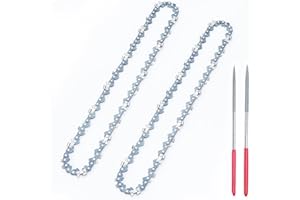 SEESII 8 Inch Chainsaw Chain 2 Pack with Sharpening Kit – 1/4" LP .043" Gauge 47 Drive Links, Compatible with Supstable 6C12S, and More