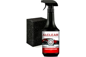 ‎ALCLEAR ALCLEAR 721RK Reifenglanz 1000 ml, mit Auftragsschwamm, seidenmatt, UV-Schutz, farbauffrischend,für Reifenflanken, Kunststoff, Türgummi, Gummipflege, Autopflege, Fahrzeugaufbereitung, Auto Detailing