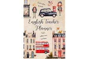 English Teacher Planner: Agenda docente per i professori d'Inglese, settimanale, formato da borsa, copertina rigida