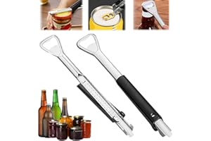 Coffee Life Plus® 2pcs apribottiglie regolabile,Apriscatole antiscivolo e senza sforzo,Manico Regolabile 2024,Apriscatole con coperchio in vetro,Strumento apri barattolo versatile e regolabile,