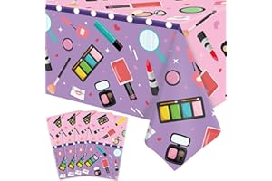 INSPIREYEE 4 Pack Spa Thema Tischdecke SPA Make-up Party Tischdecken 51 x 86 '' Make-up Thema Tischabdeckung für Mädchen Spa Make-up Party Geburtstag Party Dekorationen Baby Mädchen Dusche Party Dekorationen