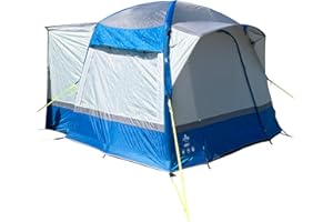 OLPRO OUTDOOR LEISURE PRODUCTS OLPRO Uno Breeze Inflatable Driveaway Campervan Awning, 3.3m x 2.2m, Blue & Grey, sewn in groundsheet, freestanding, tent, air beam, for vehicles 190cm-250cm in height