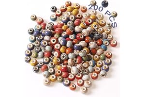 CANRNYACBZ 200 Pezzi Colorate Ceramica Perle, 6mm Perline Rotonde In Ceramica, Perle per Braccialetti B igiotteria per Creazione di Gioielli Bracciali Pendenti Artigianato