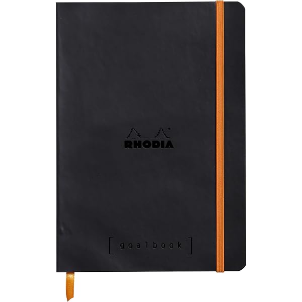 Carnet Bullet Journal Rhodia A5 - Couverture Simili Cuir, Papier Clairefontaine 200g/m², 100 Pages, 2 Rubans