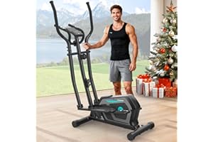 COWMEW Elliptical Cross Trainer for Home Gym, 3 in 1 Cross Trainer with 16 Levels of Magnetic Resistance, Dual Handle Design, LCD Display with Device Holder, Pulse Sensor, 130 KG Weight Capacity