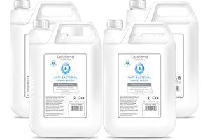 Lakeland Cosmetics antibacterial soap hand wash - 4x 5L Litre refill bottle - Vegan anti-bacterial liquid soap hand wash, made in UK (4x 5 Litre)