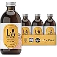 L.A Brewery | Non Alcoholic Sparkling Craft Kombucha Drink - Ginger - 12 x 330ml Pack | Low Sugar Non Alcoholic Drinks - Kombucha Tea - Gluten Free & Vegan Soft Drinks | Brewed in the UK